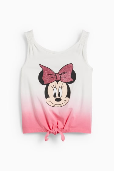 Enfants filles - Minnie Mouse - top orné d'un nœud - blanc crème