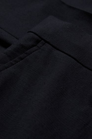 Heren - Broek uit het combi-systeem - regular fit - Flex - katoen/linnenmix - zwart