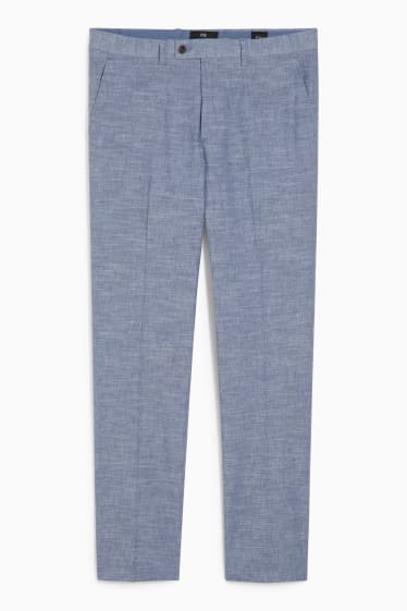 Home - Pantalons combinables - regular fit - Flex - mescla de lli i cotó - blau