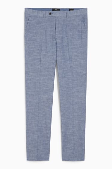 Uomo - Pantaloni coordinabili - regular fit - Flex - misto cotone-lino - blu