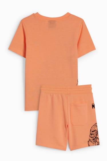 Enfants garçons - Star Wars: The Mandalorian - ensemble - haut manches courtes et short - orange