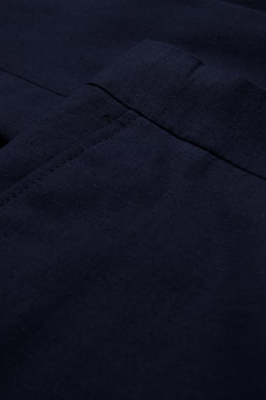 Mężczyźni - Spodnie modułowe - regular fit - Flex - mieszanka bawełny i lnu - ciemnoniebieski