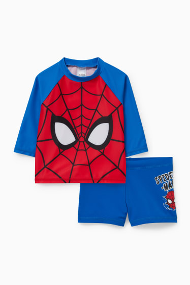 Dětské - Spider-Man - plážový outfit s UV ochranou - LYCRA® XTRA LIFE™ - 2dílný - červená/modrá