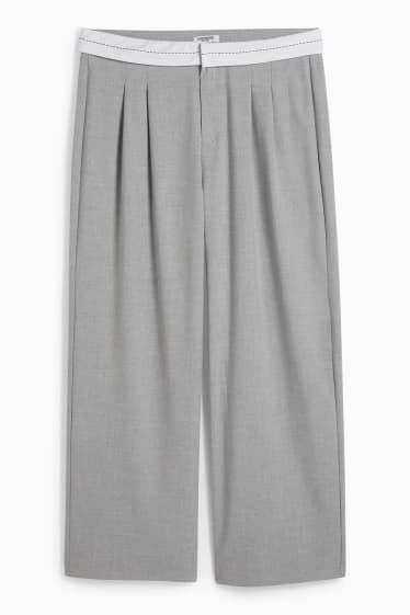 Damen - CLOCKHOUSE - Stoffhose - High Waist - Wide Leg - grau