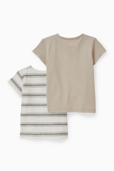 Baby Jungen - Multipack 2er - Baby-Kurzarmshirt - hellbeige