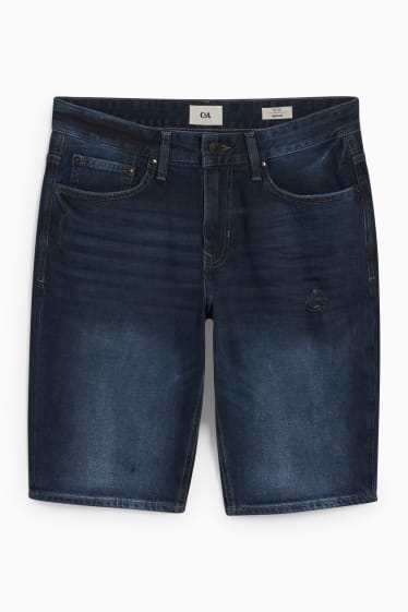 Men - Denim shorts - LYCRA® - denim-dark blue