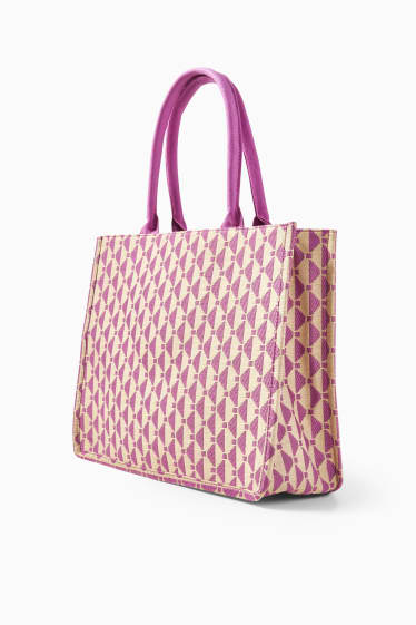 Damen - Shopper - gemustert - violett