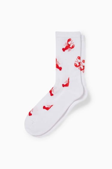 Hommes - Chaussettes à motif - homards - blanc