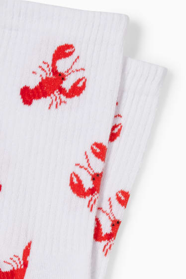 Hommes - Chaussettes à motif - homards - blanc