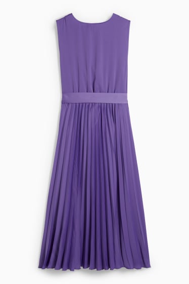 Women - Wrap dress - pleated - purple