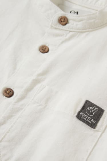 Enfants garçons - Chemise - lin mélangé - blanc crème
