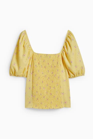 Donna - CLOCKHOUSE - t-shirt - a fiori - giallo