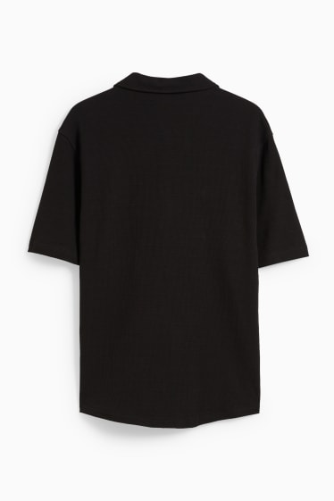 Men - Shirt - relaxed fit - kent collar - black