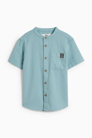 Children Boys - Shirt - linen blend - mint green