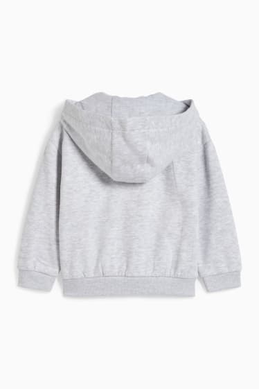 Kinder Mädchen - Sweatjacke mit Kapuze - hellgrau-melange