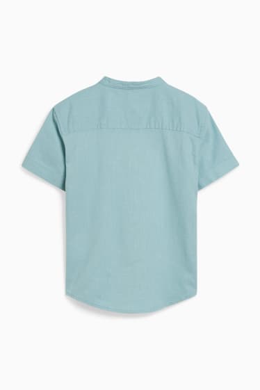 Children Boys - Shirt - linen blend - mint green