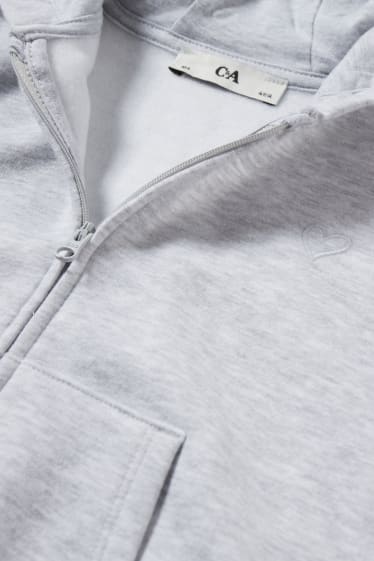 Children - Zip-through sweatshirt with hood - light gray-melange