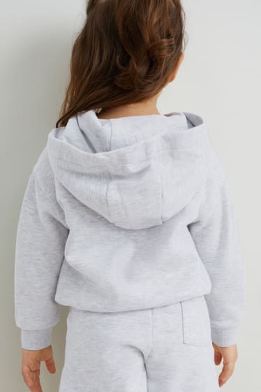 Children - Zip-through sweatshirt with hood - light gray-melange