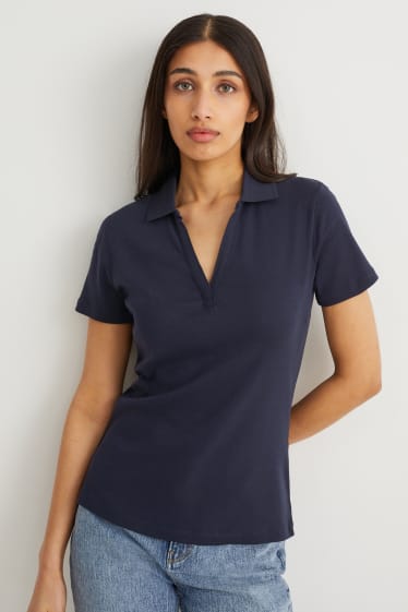 Damen - Poloshirt - dunkelblau