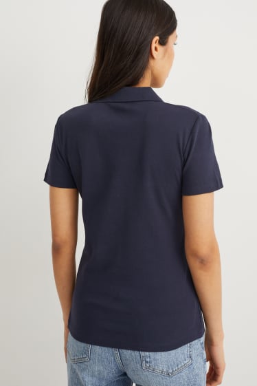 Damen - Poloshirt - dunkelblau