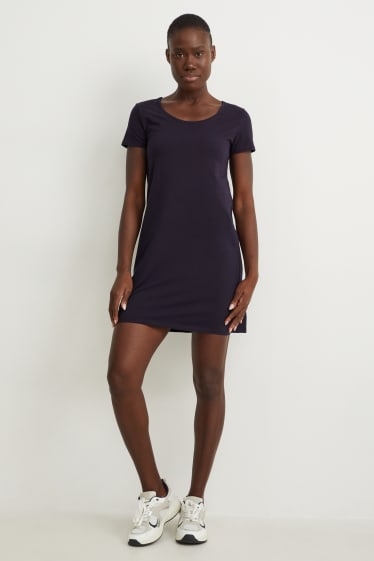 Women - Basic T-shirt dress - dark blue