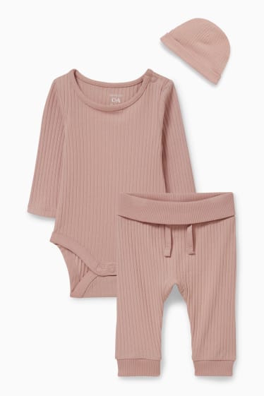 Babys - Baby-Outfit - 3 teilig - dunkelrosa