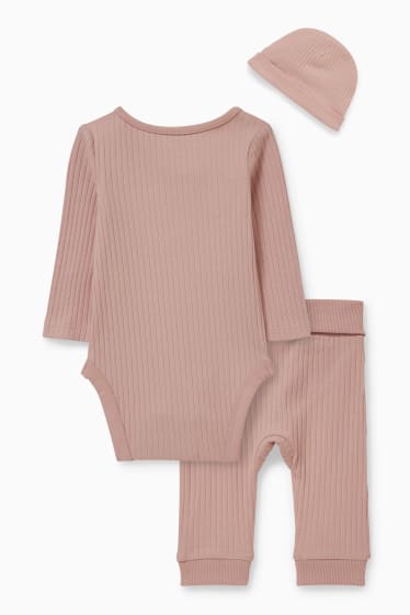 Babys - Baby-Outfit - 3 teilig - dunkelrosa