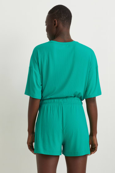 Donna - Shorts pigiama - con viscosa - verde
