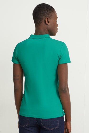 Femei - Tricou polo basic - verde