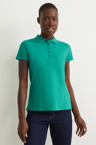 Femei - Tricou polo basic - verde