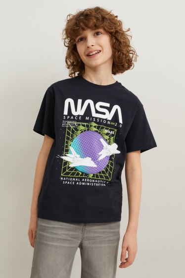 Kinder - NASA - Kurzarmshirt - dunkelgrau