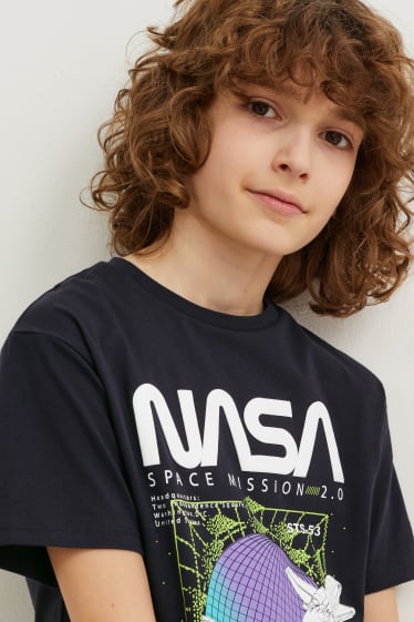 Kinder - NASA - Kurzarmshirt - dunkelgrau