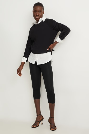 Dona - Paquet de 2 - leggings capri - negre