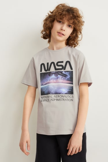 Kinder - NASA - Kurzarmshirt - grau
