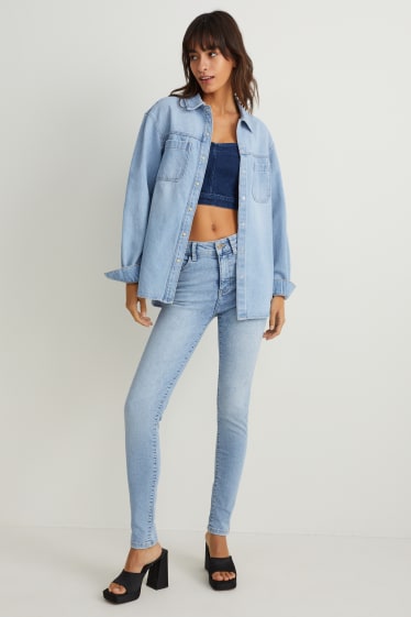 Dámské - Skinny jeans - mid waist - tvarující džíny - LYCRA® - džíny - světle modré
