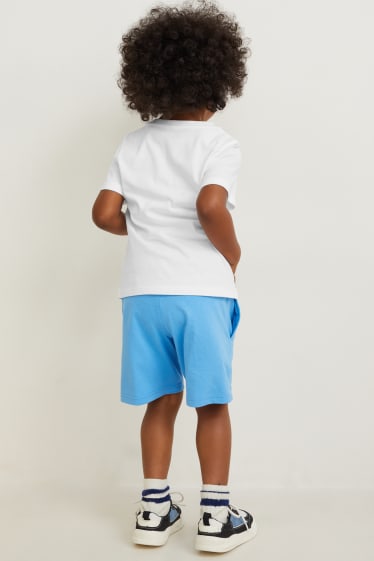 Dětské - Motiv dinosaura - souprava - tričko s krátkým rukávem a šortky - 2dílná - bílá