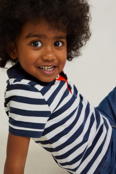 Kinder Jungen - Set - Poloshirt und Jeans-Shorts - 2 teilig - dunkelblau