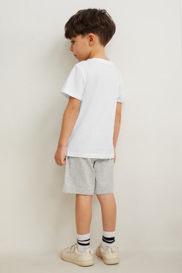 Bambini - Set - maglia a maniche corte e shorts di felpa - 2 pezzi - bianco