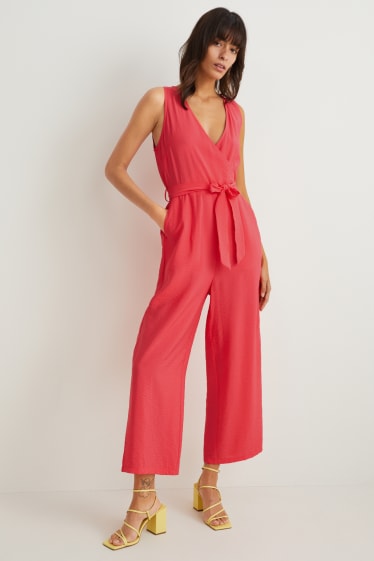 Dames - Jumpsuit - fuchsiarood