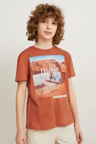 Kinder - Kurzarmshirt - dunkelorange