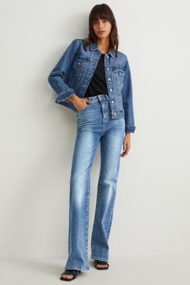 Kobiety - Flared jeans - wysoki stan - dżinsy modelujące - Flex - LYCRA® - dżins-niebieski