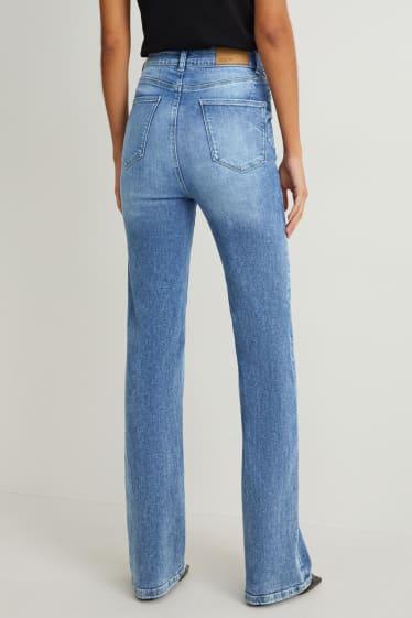 Dámské - Flared jeans - high waist - tvarující džíny - Flex - LYCRA® - džíny - modré