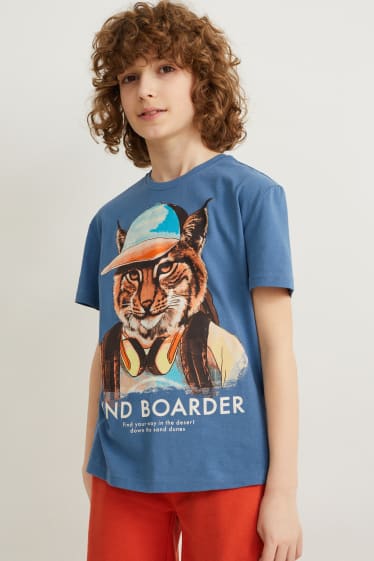 Kinder - Kurzarmshirt - blau