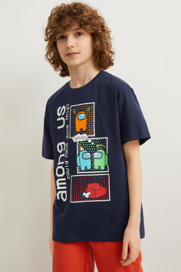 Niños - Among us - camiseta de manga corta - azul oscuro