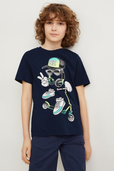 Kinderen - Set van 2 - T-shirt - donkerblauw