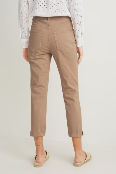 Women - Trousers - mid-rise waist - skinny fit - beige