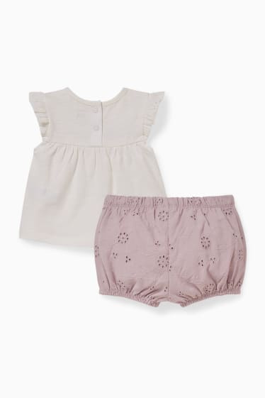 Baby Mädchen - Baby-Outfit - 2 teilig - cremeweiß