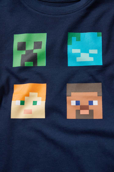 Enfants - Lot de 3 - Minecraft - T-shirts - bleu foncé