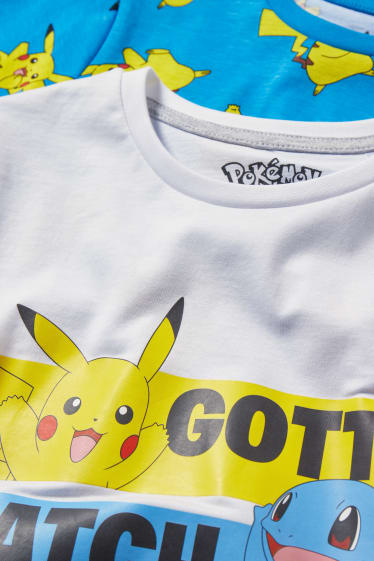Kinderen: jongens - Set van 2 - Pokémon - shortama - 4-delig - wit