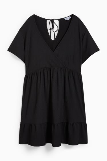 Donna - Vestito a portafoglio - nero